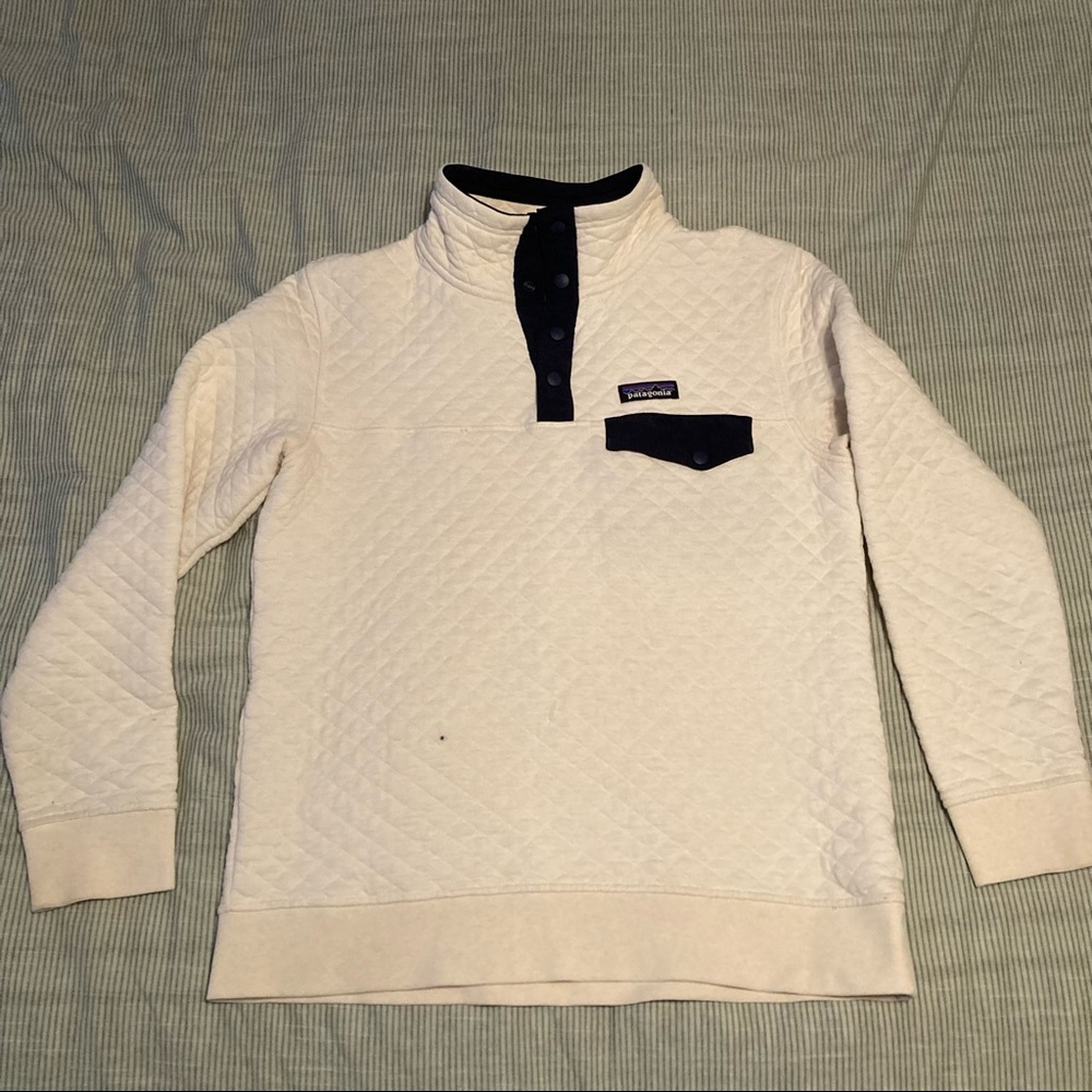 Patagonia White Quilt Sweater